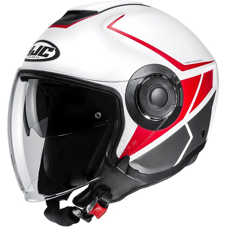 Doppelvisier Jet Helm HJC I40 CAMET MC1SF Weiß Rot 3 Doppelvisier Jet Helm HJC I40 CAMET MC1SF Weiß Rot
