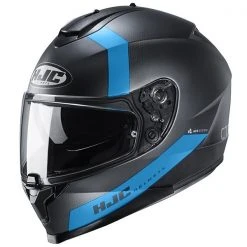 Full Face Doppelvisier Motorradhelm HJC C70 EURA MC2SF Schwarz Blau Matt