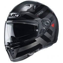 Full Face Doppelvisier Motorradhelm HJC I70 WATU MC5 Schwarz Grau