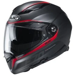 Full Face Fiberglas Helm Doppelvisier Motorrad HJC F70 FERON MC1SF Schwarz Rot Matt