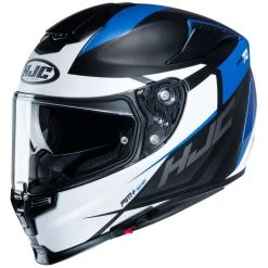 Full Face Motorradhelm In Fiber HJC RPHA 70 SAMPRA MC2SF Weiß Blau Schwarz