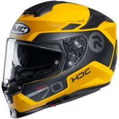 Full Face Motorradhelm In Fiber HJC RPHA 70 SHUKY MC3SF Schwarz Gelb Matt