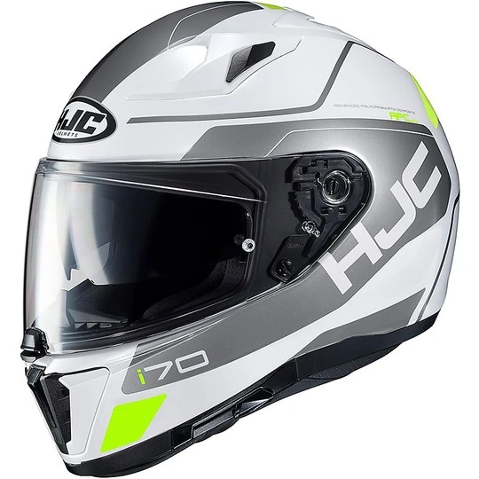 Integral Motorradhelm HJC I70 Doppel Visier Karon MC10 Weiß Gelb Fluo 3 Integral Motorradhelm HJC I70 Doppel Visier Karon MC10 Weiß Gelb Fluo