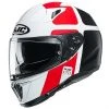 Integralhelm Doppelvisier Motorrad HJC I70 PRIKA MC1 Weiß Schwarz Rot