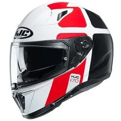 Integralhelm Doppelvisier Motorrad HJC I70 PRIKA MC1 Weiß Schwarz Rot