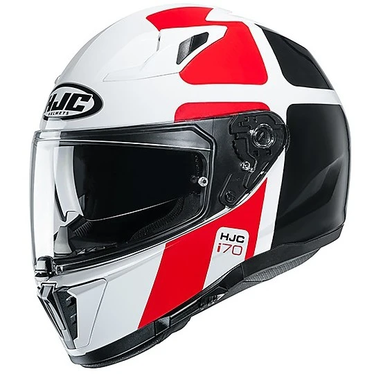 Integralhelm Doppelvisier Motorrad HJC I70 PRIKA MC1 Weiß Schwarz Rot 3 Integralhelm Doppelvisier Motorrad HJC I70 PRIKA MC1 Weiß Schwarz Rot