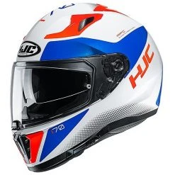 Integralhelm Doppelvisier Motorrad HJC I70 TAS MC26H Weiß Blau Rot