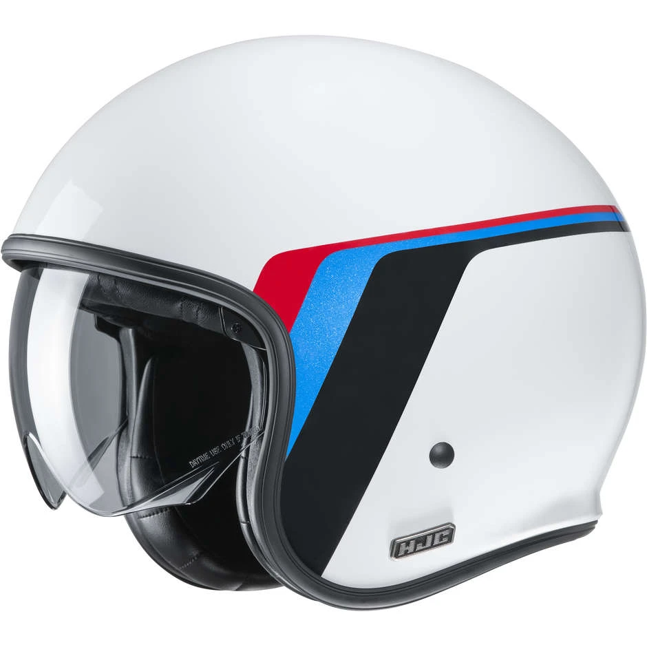 Jet Custom Helm Aus Fiber HJC V30 OSOR MC10 Weiß 3 Jet Custom Helm Aus Fiber HJC V30 OSOR MC10 Weiß