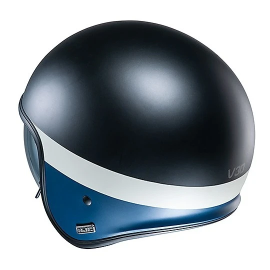 Jet Custom Helm Aus Fiber HJC V30 PEROT MC2SF Schwarz Weiß Blau Matt 4 Jet Custom Helm Aus Fiber HJC V30 PEROT MC2SF Schwarz Weiß Blau Matt - Image 2