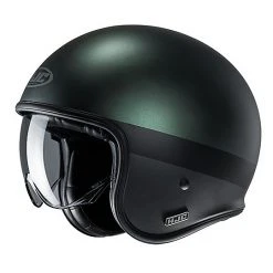 Jet Custom Helm Aus Fiber HJC V30 PEROT MC4SF Schwarz Matt Grün