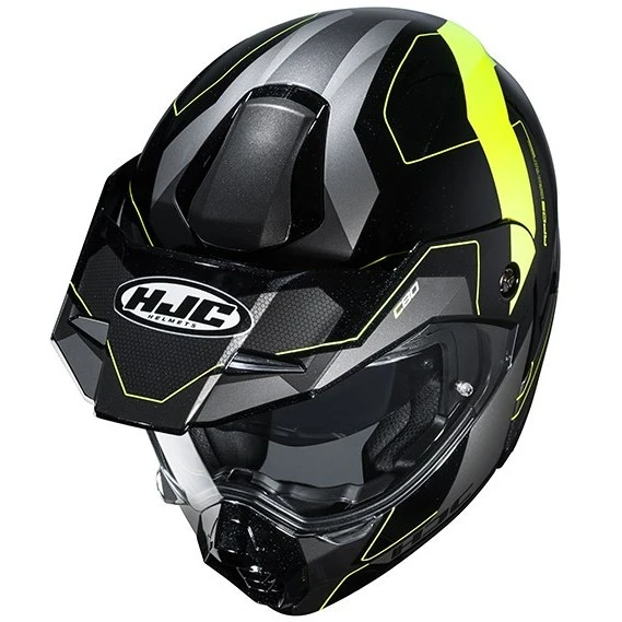 Touring Modularer Motorradhelm HJC C80 ROX MC4H Schwarz Gelb Fluo 4 Touring Modularer Motorradhelm HJC C80 ROX MC4H Schwarz Gelb Fluo - Image 2