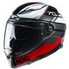 Vollgesicht Motorradhelm In HJC F70 TINO MC1 Faser Schwarz Weiß Rot